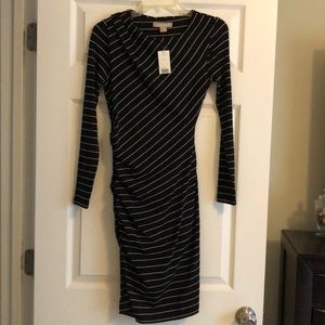 NWT Banana Republic black and white stripe dress